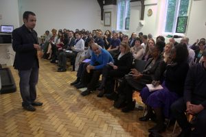 Mohammed addressing our packed venue