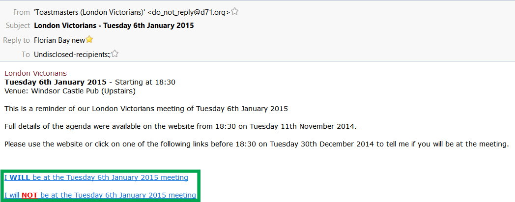 Confirming Amending Your Attendance London Victorians Toastmasters Club